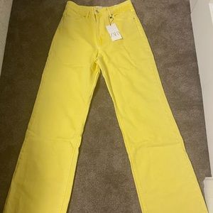RARE Zara Yellow Wide Leg Jeans (TikTok)